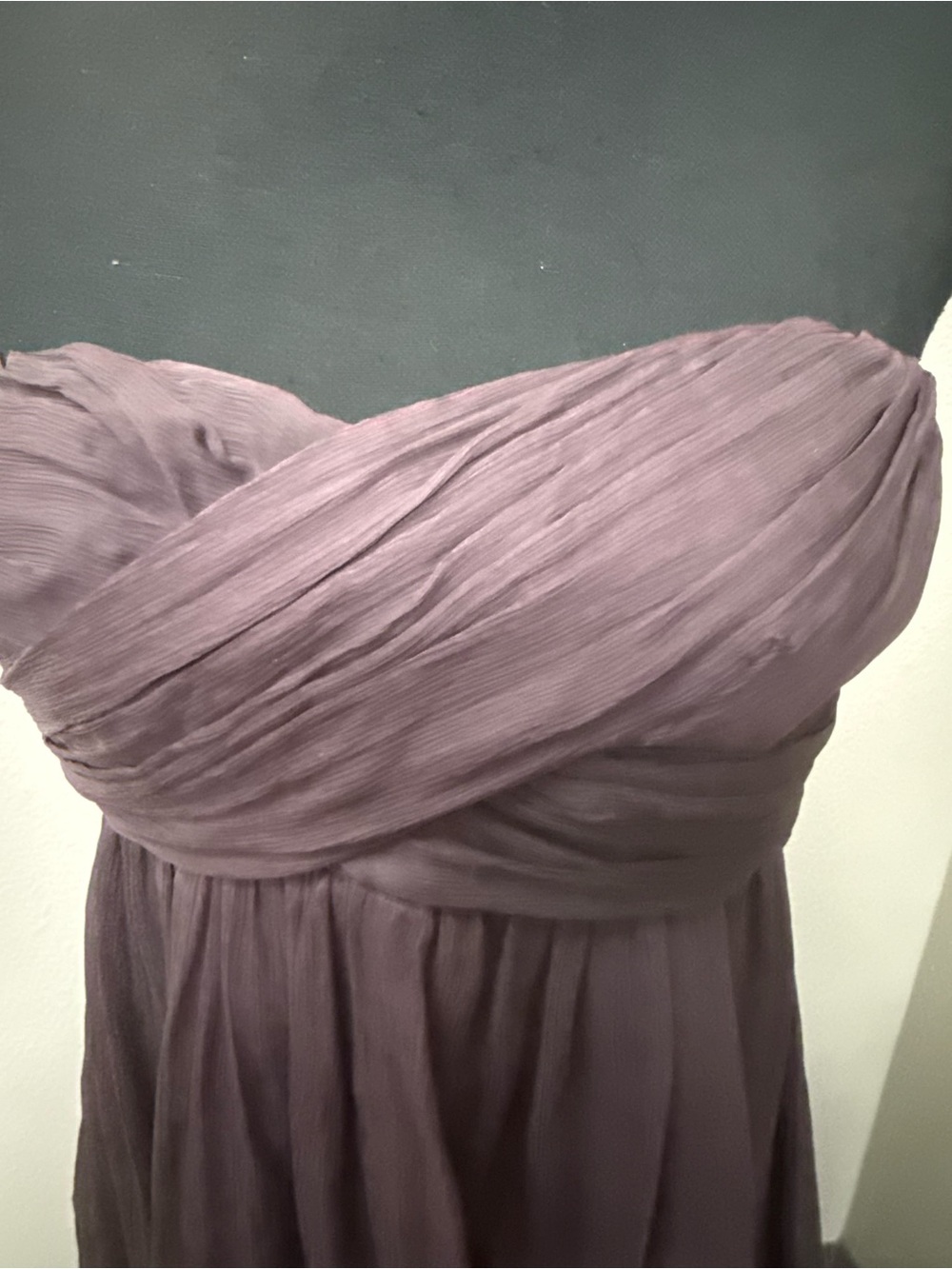 J.Crew Size 6 Dark Purple Silk Strapless Twist Bust Cocktail Dress - Picture 3 of 9